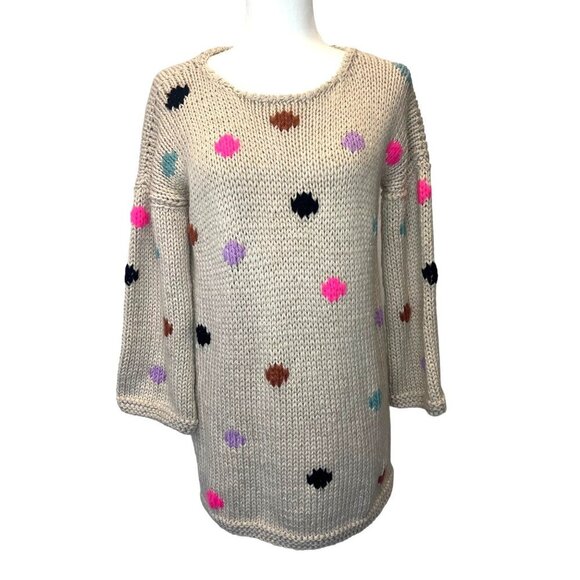Veroalfie Lavoisier NEW Sweater Beige Multi Chunky Size SMALL - Picture 1 of 6
